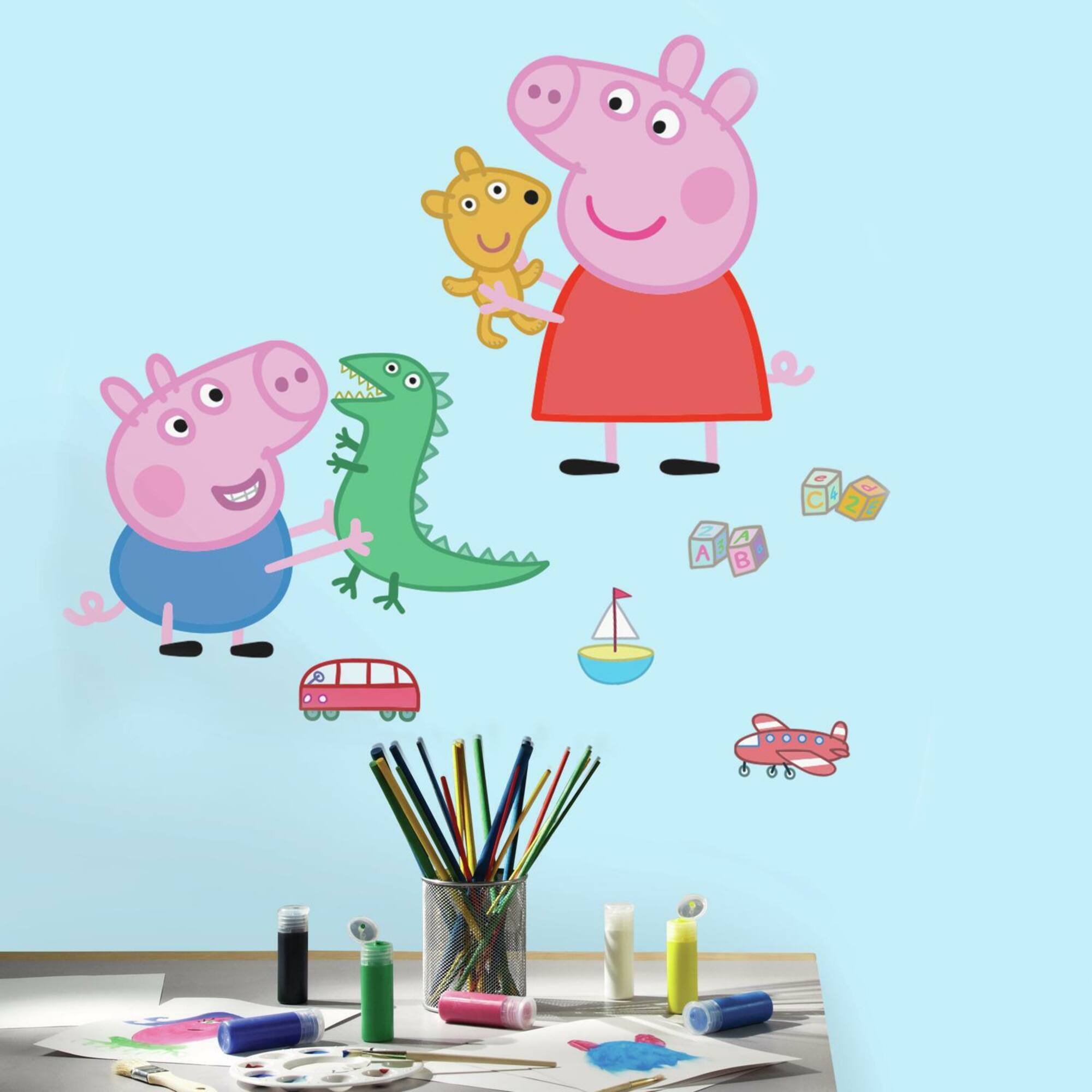 RoomMates Peppa Pig Playtime Peel & Stick Giant Wall Decals
